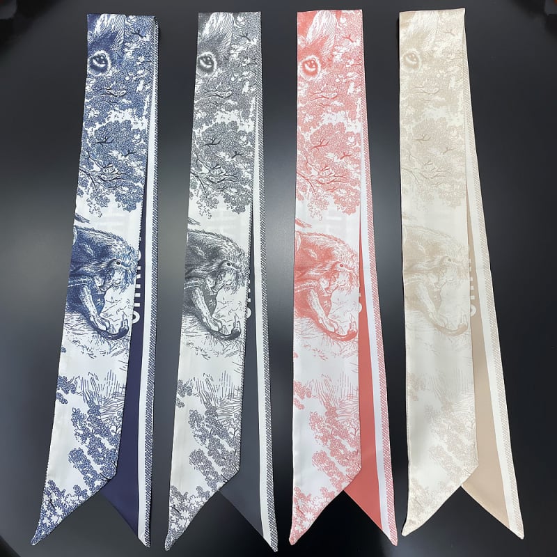 Accesoriu din panglică pentru femei, imprimeu junglă vegetal, lățime 6 cm, poliester twill, pentru păr, geantă și fular mic