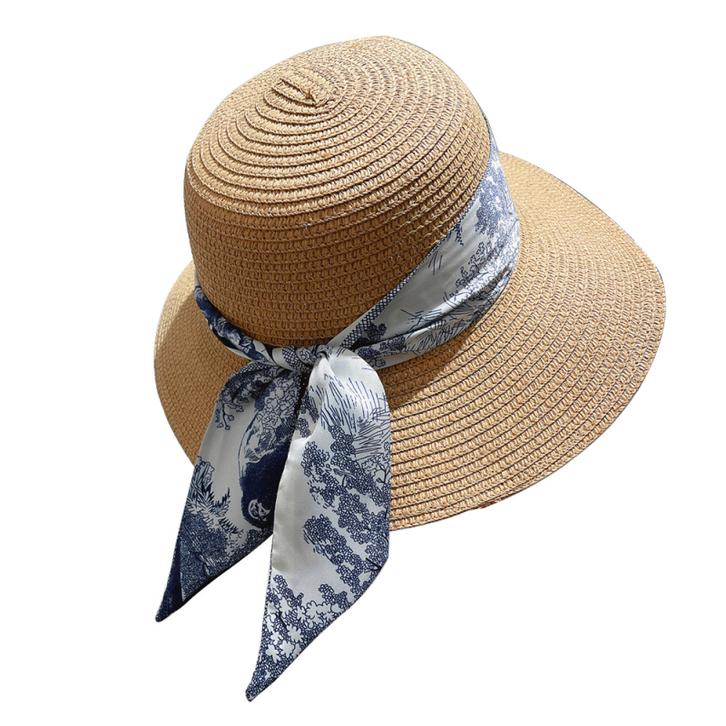 Accesoriu din panglică pentru femei, imprimeu junglă vegetal, lățime 6 cm, poliester twill, pentru păr, geantă și fular mic