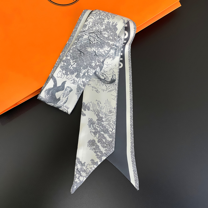 Accesoriu din panglică pentru femei, imprimeu junglă vegetal, lățime 6 cm, poliester twill, pentru păr, geantă și fular mic