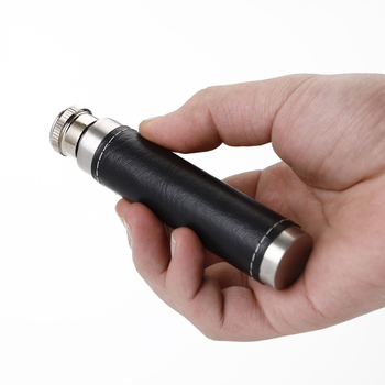 Flask din oțel inoxidabil cu husă din piele, 30 ml, fund rotund, recipient portabil pentru vin, stil european-american