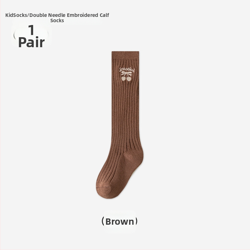 Șosete lungi pentru copii, toamnă-iarnă, stil britanic retro de școală, cu broderie cu funda realizată cu două ace, din bumbac combed în stil coreean