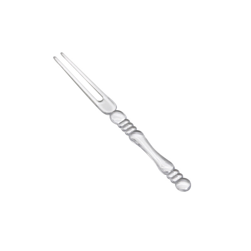 Furculițe de fructe de unică folosință, stil bambus, plastic transparent îngroșat, ambalate individual