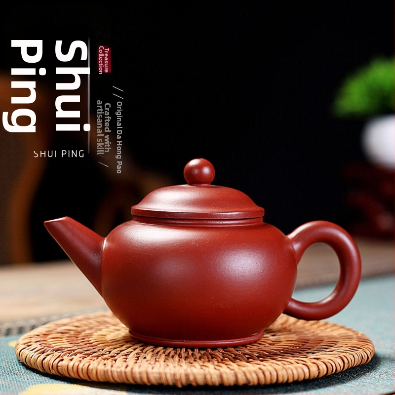 Ceainic Yixing din lut mov, nivel Da Hong Pao, pictat manual, set Kung Fu ceai