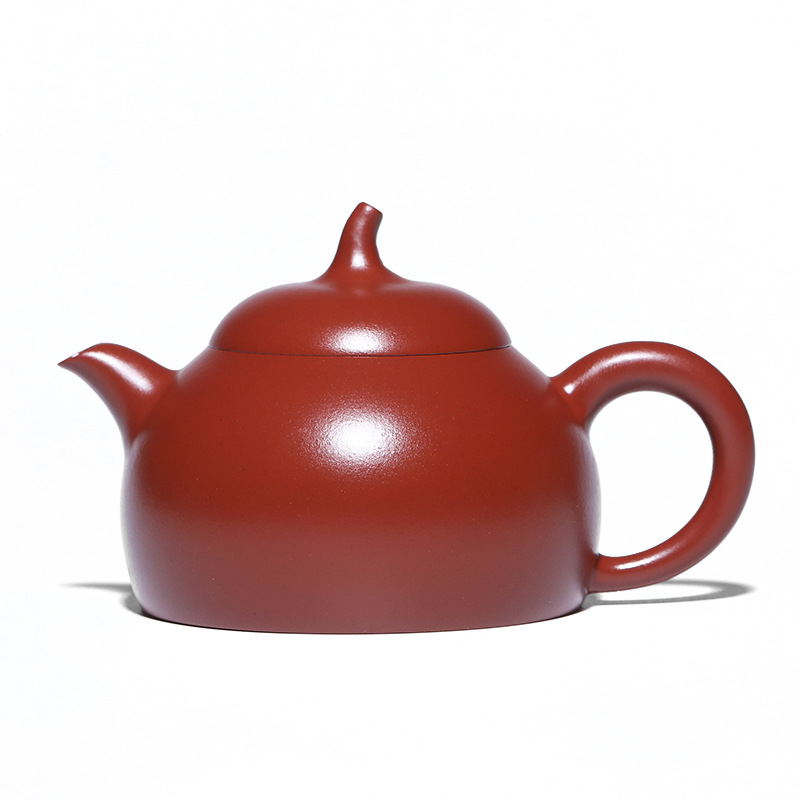 Ceainic Yixing din lut mov, 140 ml, lucrat manual, în formă de vinete, Dahongpao