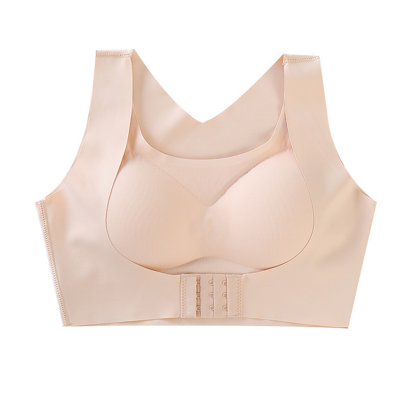 Sutien fără cusături cu spate, design 2 în 1, cupe modelate 3/4, material Ice Silk