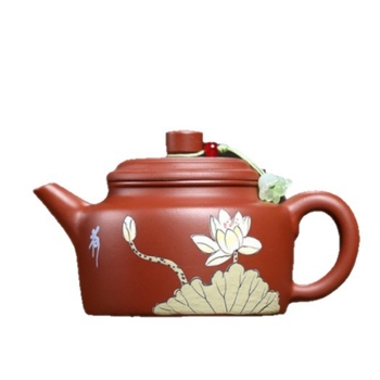 Ceainic Yixing din nisip mov, lucrat manual din mină originală Dahuangbao, parfum delicat cu farmec de lotus, pentru seturi Kung Fu de ceai