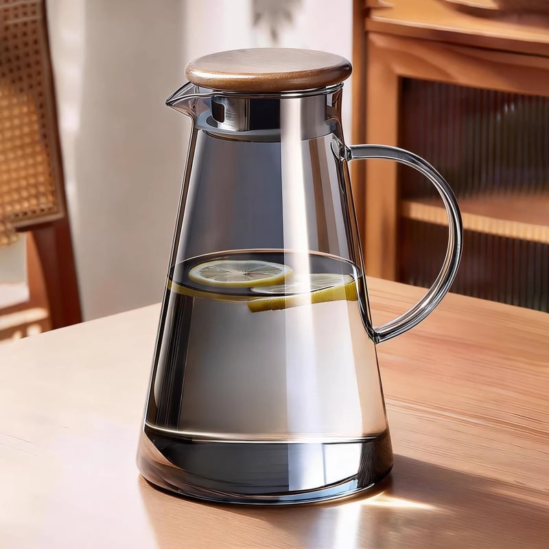 Carafă din sticlă borosilicat de înaltă rezistență pentru apă rece, capacitate mare, pentru uz casnic, ceainic pentru fierberea apei și infuzarea ceaiului