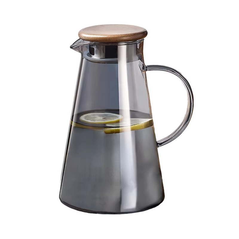 Carafă din sticlă borosilicat de înaltă rezistență pentru apă rece, capacitate mare, pentru uz casnic, ceainic pentru fierberea apei și infuzarea ceaiului