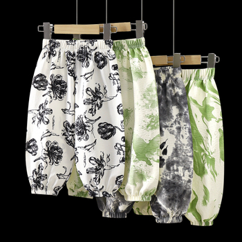 Pantaloni de vară anti-țânțari pentru copii, pentru băieți și fete, pantaloni sport ușori și respirabili, lungime trei sferturi, model 2024