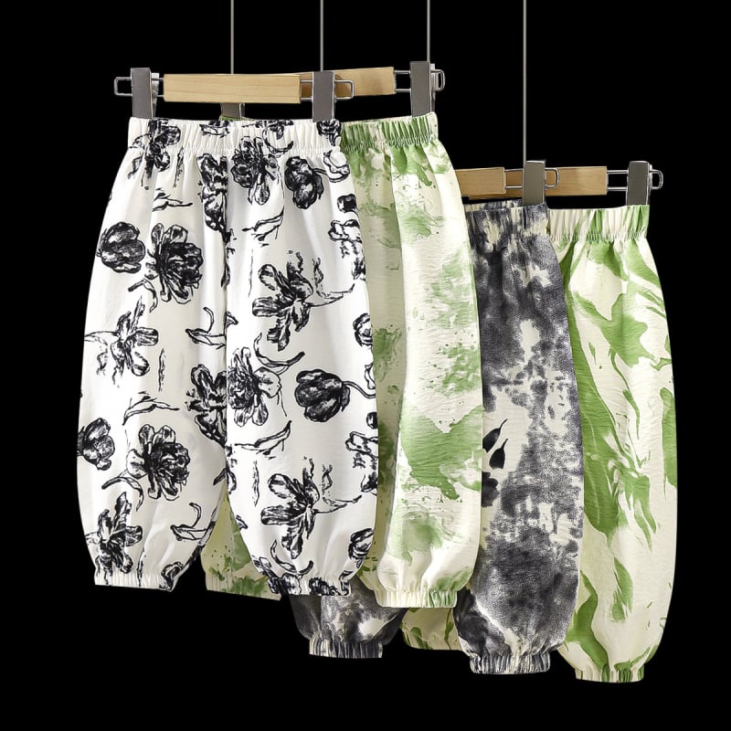 Pantaloni de vară anti-țânțari pentru copii, pentru băieți și fete, pantaloni sport ușori și respirabili, lungime trei sferturi, model 2024