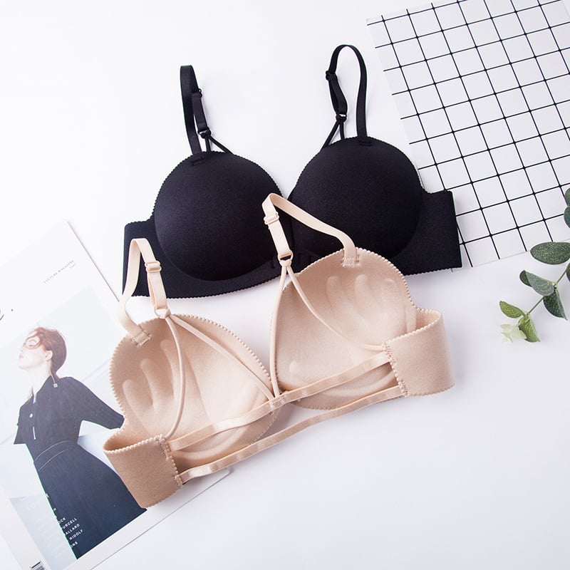 Sutien push-up fără bretele, dintr-o bucată, cu închidere frontală și cârlige la spate, fără fir, spate sexy