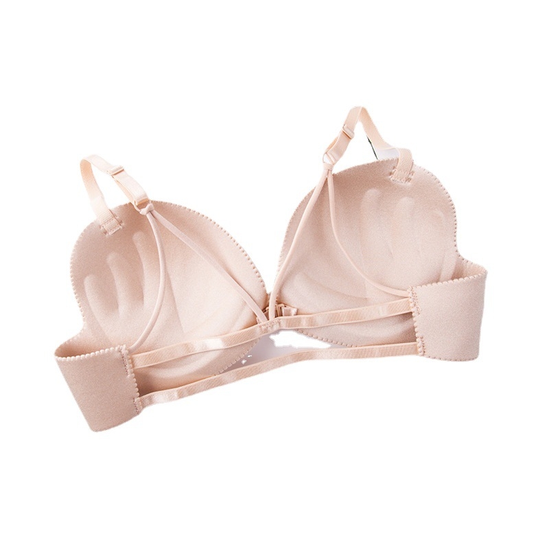 Sutien push-up fără bretele, dintr-o bucată, cu închidere frontală și cârlige la spate, fără fir, spate sexy