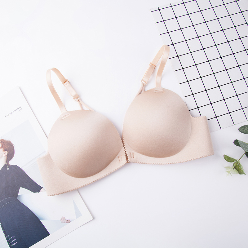 Sutien push-up fără bretele, dintr-o bucată, cu închidere frontală și cârlige la spate, fără fir, spate sexy