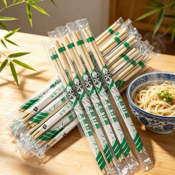 Bețișoare de unică folosință din bambus pentru fast food, uz casnic și restaurante, verzi, ambalate individual