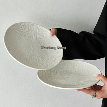 Farfurie ceramice în stil occidental, platou superficial pentru uz casnic, potrivit pentru paste și salate, veselă de calitate superioară