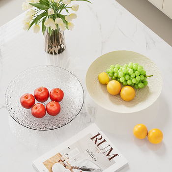Farfurie de fructe din plastic și tavă de desert cu suport pentru prăjituri, lux lejer, stil modern minimalist