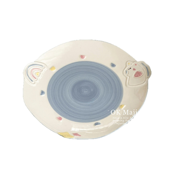 Set de farfurii ceramice drăguțe pentru copii — farfurii de mic dejun și desert cu desene animate