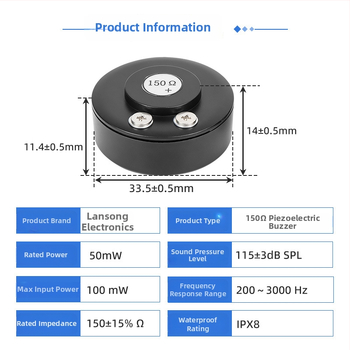 Buzzer de 150 Ω și difuzor pentru alarmă de mare volum în electrocasnice mici