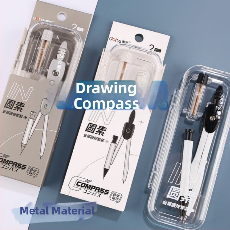 Compas metalic și set de măsurare și desen multifuncțional pentru școală