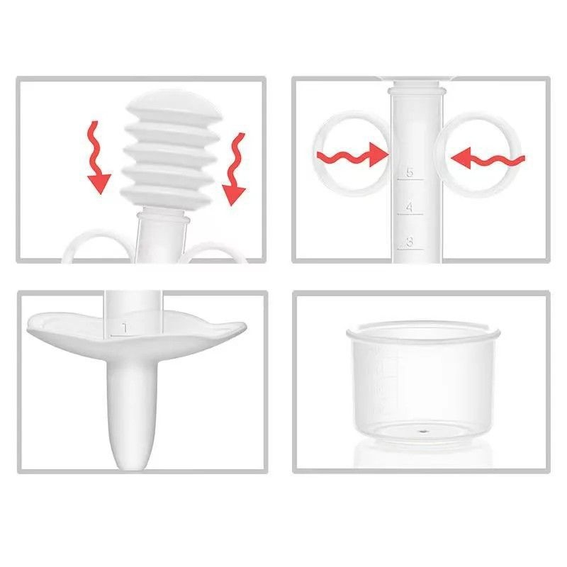 Dispenser bucal de medicamente pentru sugari, tip seringă, cap de medicament din silicon, stil tetină, pentru uz casnic