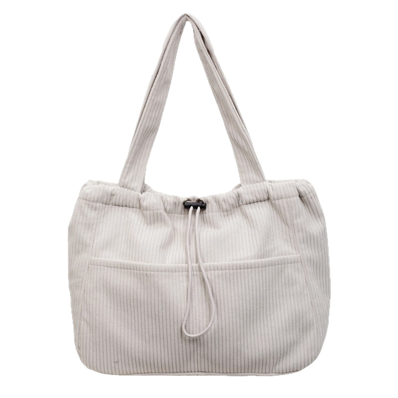 Geantă Tote corduroy, capacitate mare, pentru femei — stil minimalist pentru ziua de zi, la muncă și la studiu