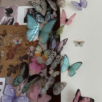 Buchet 3D colorat din PVC cu fluturi, accesorii decorative pentru ambalaj, fundal pentru selfie și transmisiuni în direct