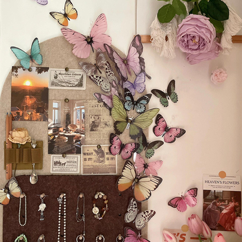 Buchet 3D colorat din PVC cu fluturi, accesorii decorative pentru ambalaj, fundal pentru selfie și transmisiuni în direct