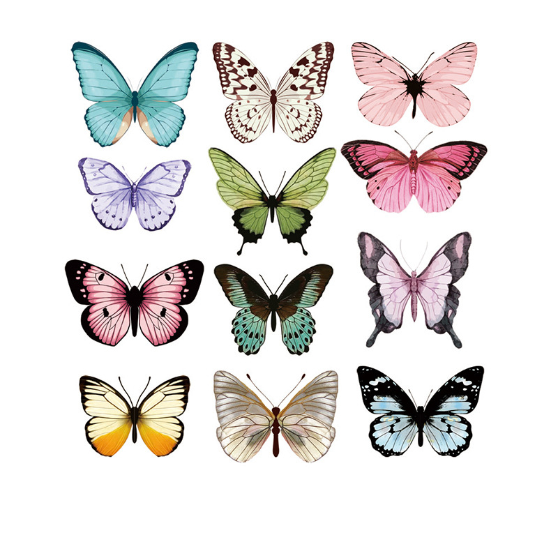 Buchet 3D colorat din PVC cu fluturi, accesorii decorative pentru ambalaj, fundal pentru selfie și transmisiuni în direct