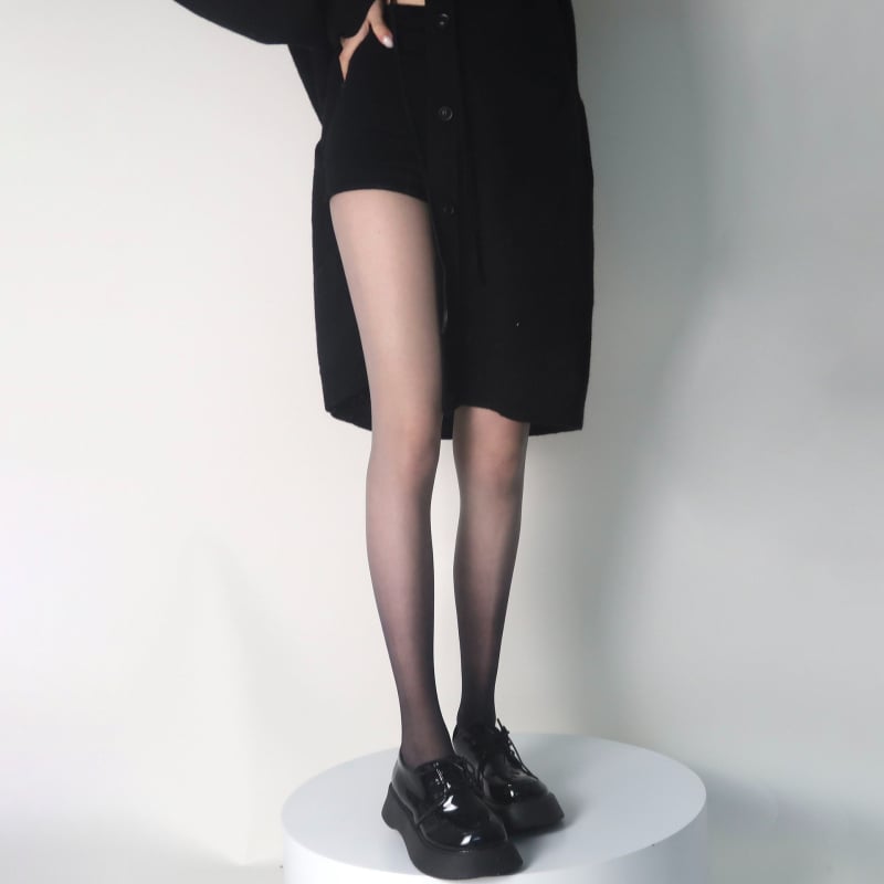 Dresuri de nylon cu gradient pentru femei – cu deschidere la zona intimă, transparente, ultra-subțiri, culoare gradient, primăvară-vară