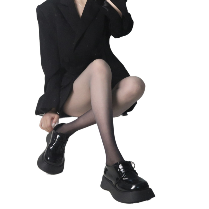 Dresuri de nylon cu gradient pentru femei – cu deschidere la zona intimă, transparente, ultra-subțiri, culoare gradient, primăvară-vară