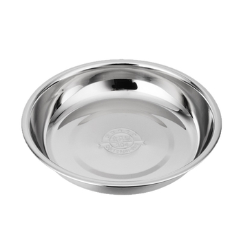 Farfurie din oțel inoxidabil 304, alimentare, adâncă, pentru uz casnic, farfurie rotundă cu margine groasă pentru copii și animale de companie