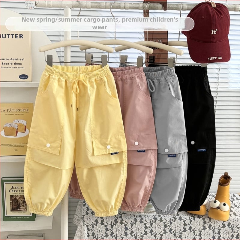 Pantaloni jogger Dopamine pentru copii, stil modern minimalist, ușori și versatili pentru primăvară și vară