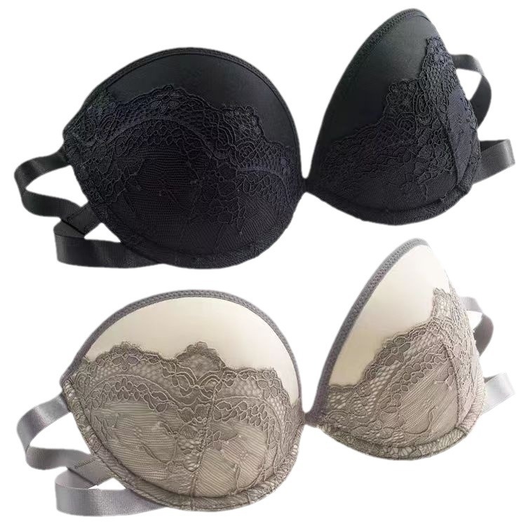Sutien fără bretele cu push-up, invizibil, fără spate, anti-derapare, cu căptușeală din silicon, cupă 3/4