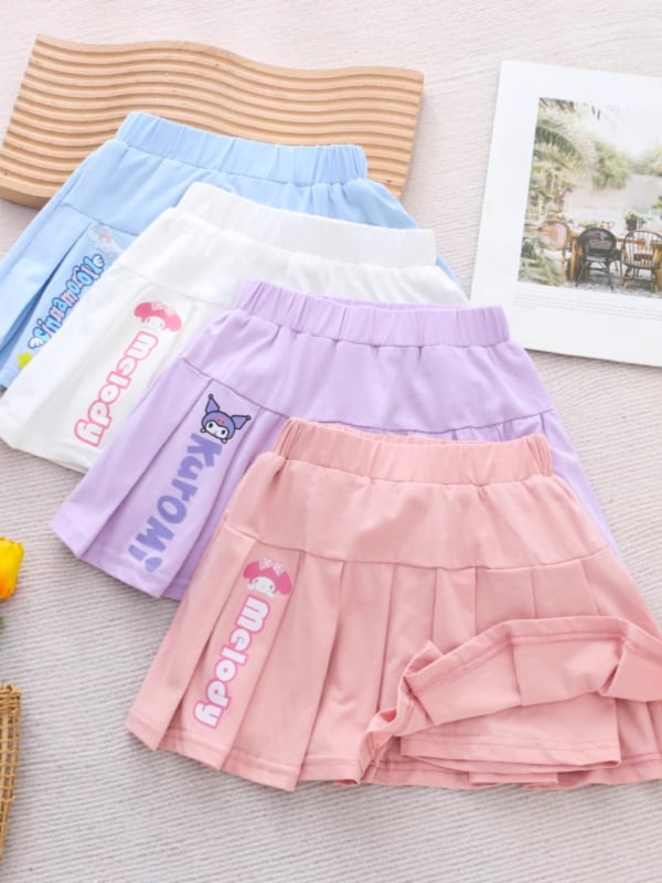Kuromi fetițe fustă plisată cu pantaloni scurți, vară, amestec de bumbac