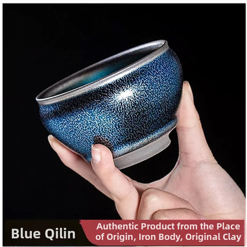 Ceașcă Jianzhan Blue Kirin General — ceramică minimalistă, pentru o singură porție, cadou gata de oferit.