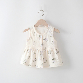 Rochie de vară pentru fetițe – rochie de prințesă fără mâneci, imprimeu floral