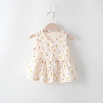 Rochie de vară pentru fetițe – rochie de prințesă fără mâneci, imprimeu floral