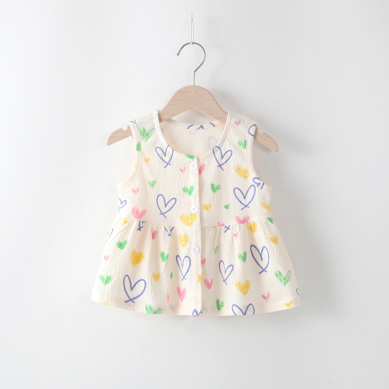 Rochie de vară pentru fetițe – rochie de prințesă fără mâneci, imprimeu floral