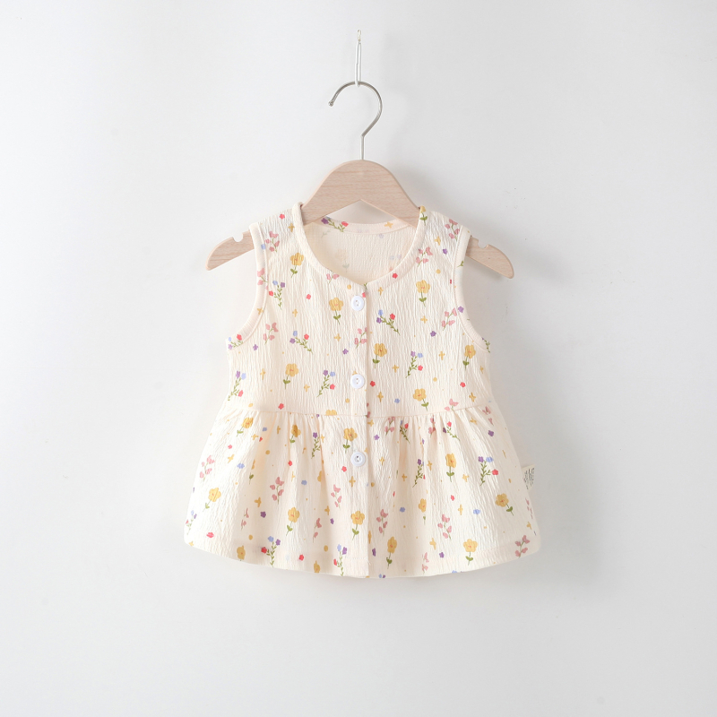 Rochie de vară pentru fetițe – rochie de prințesă fără mâneci, imprimeu floral