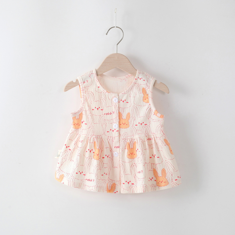 Rochie de vară pentru fetițe – rochie de prințesă fără mâneci, imprimeu floral