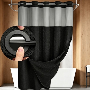 Cortină de duș monocromă, impermeabilă și rezistentă la mucegai, cu textură waffle, poliester, 71×75 inch