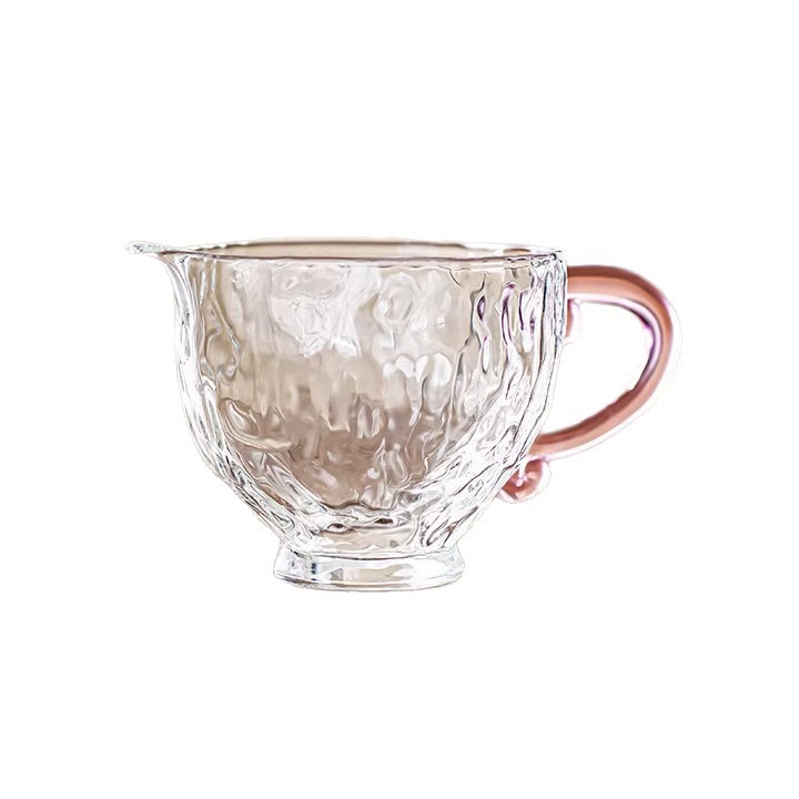 Ceașcă de ceai cu model ciocănit, din sticlă borosilicată transparentă, divizor pentru ceai, cană de servire mini, capacitate mică
