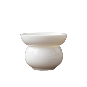 Filtru de ceai din porțelan alb, stil japonez, ceramic pentru ceai Gongfu, filtru unic