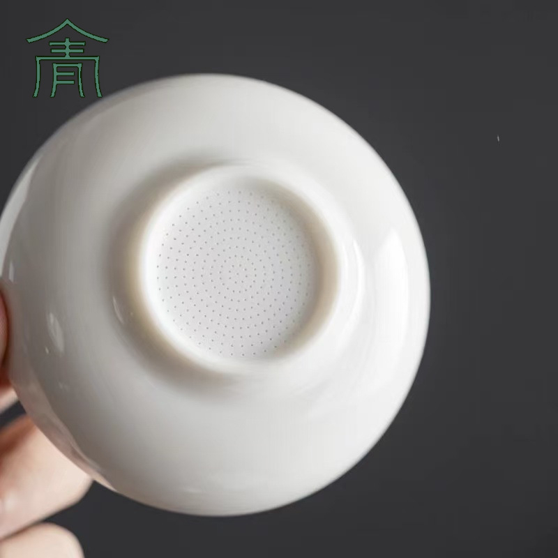 Filtru de ceai din porțelan alb, stil japonez, ceramic pentru ceai Gongfu, filtru unic