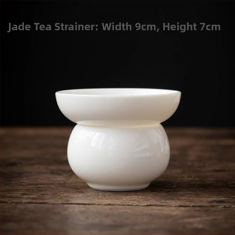Filtru de ceai din porțelan alb, stil japonez, ceramic pentru ceai Gongfu, filtru unic