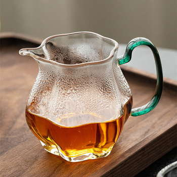 Set de ceai din sticlă borosilicat de înaltă calitate, cu mâner, ceașcă de distribuire a ceaiului și ceainic