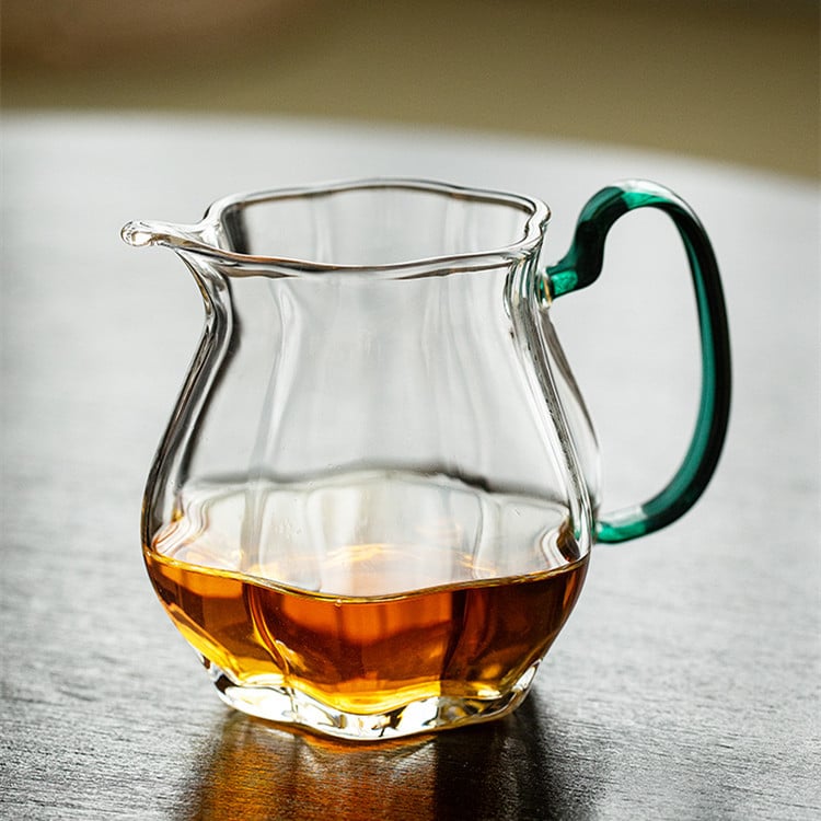Set de ceai din sticlă borosilicat de înaltă calitate, cu mâner, ceașcă de distribuire a ceaiului și ceainic