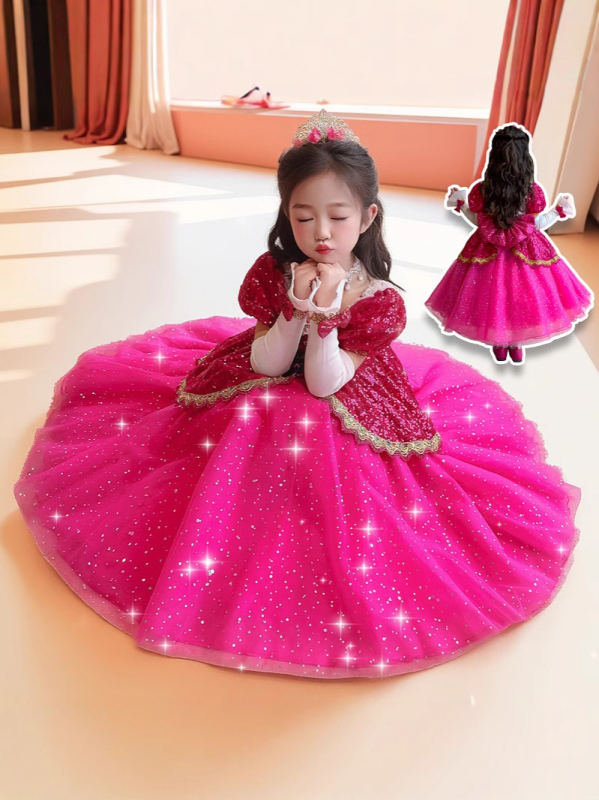 Rochie Lolita de prințesă pentru fete, primăvară–toamnă 2025, rochie într-o singură piesă cu căptușeală din bumbac pentru copii 3–8 ani
