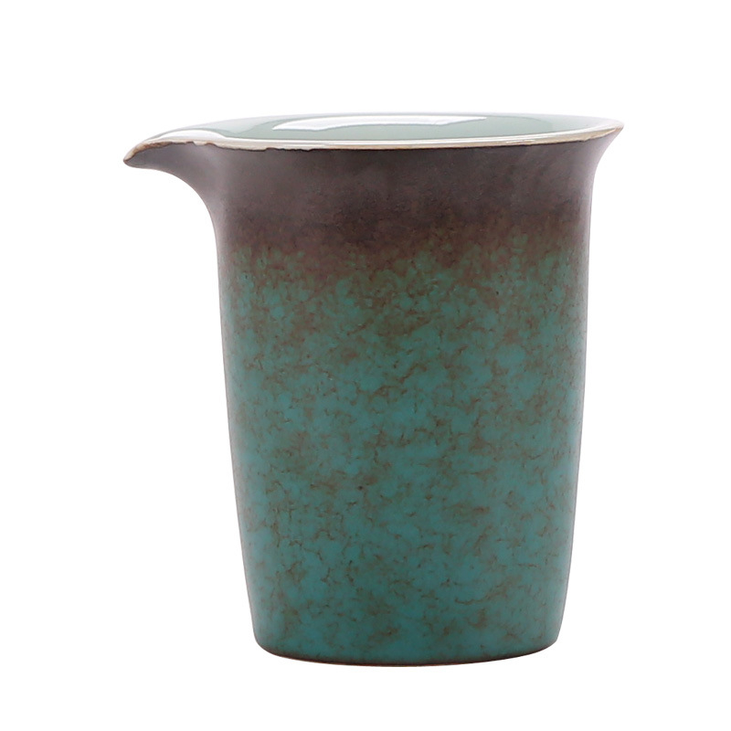 Set de ceai ceramic mare, în stil japonez, glazură la cuptor, culoare turcoaz-verde, pentru uz casnic