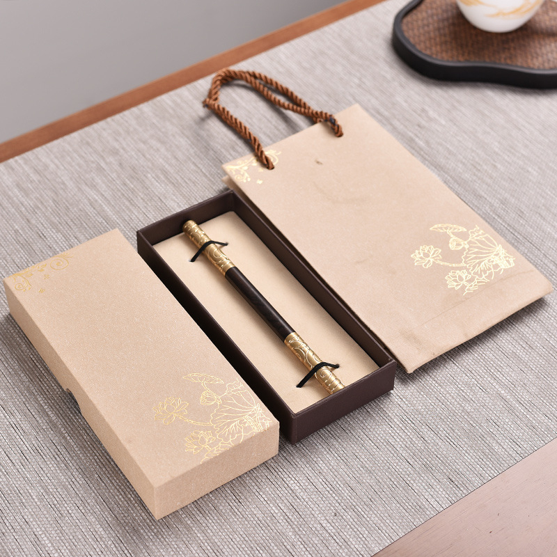 Set de cuțite și ace pentru ceai din Rosewood și Purple Sandalwood cu Golden Hoop Stick — Accesorii pentru ceremonia ceaiului, con de ceai